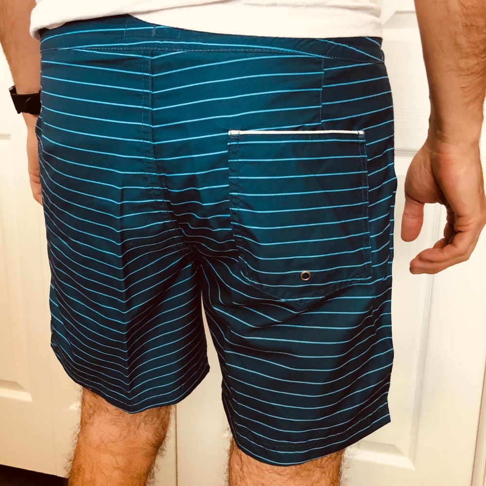 IBIZA Ocean Club Blue Striped Swim Trunks - Picture 4 of 8